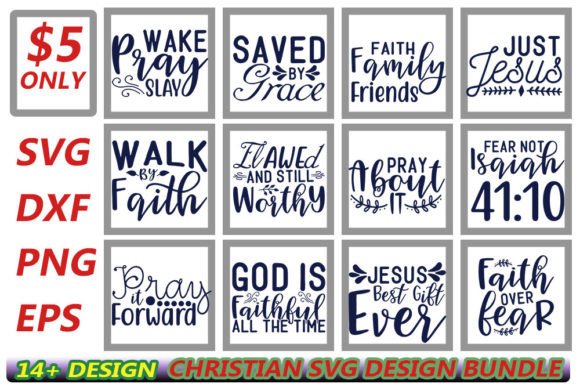 Christian Svg Quotes Designs Bundle for Graphics & Crafts