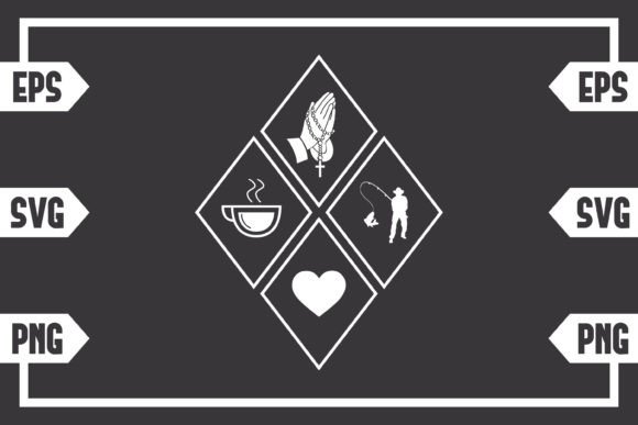 Coffee Jesus Heart and Guy Fishing Design Review