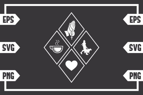 Coffee Jesus Heart Graphics for Faith-Based Crafts
