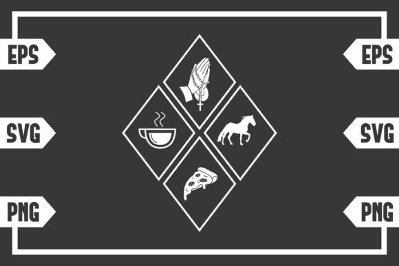 Coffee Jesus Pizza and Horse: Graphics for Crafts