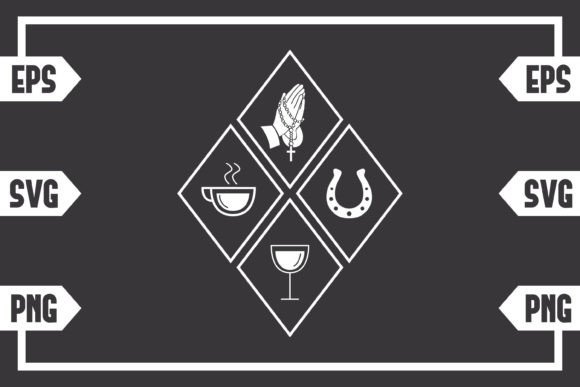 Coffee Jesus Wine and Horse Hoe Graphics for Crafts
