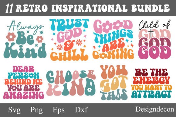 Retro Inspirational Sublimation Bundle for Crafts & Graphics
