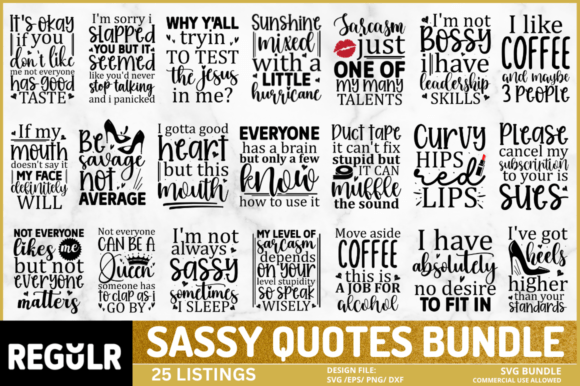 Sassy Quotes SVG Bundle: Graphics & Crafts Review